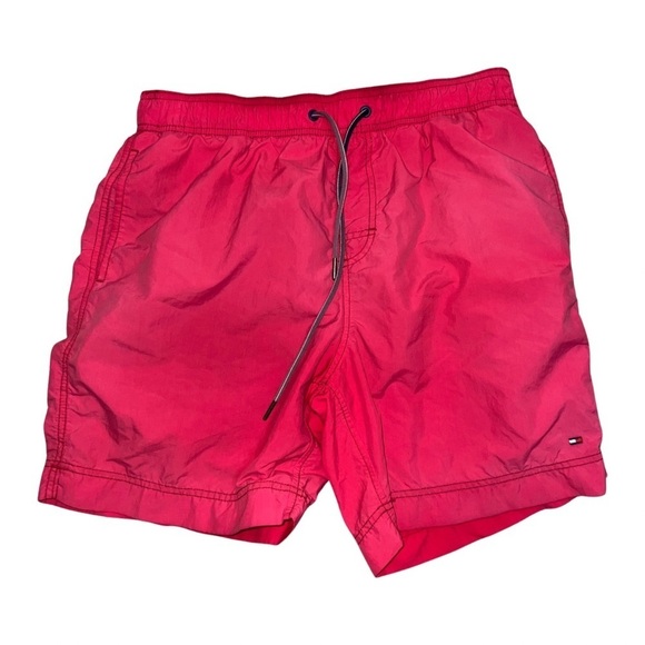 Tommy Hilfiger Swim Trunks Men's Lined in Apple Red Size Large - Picture 2 of 8